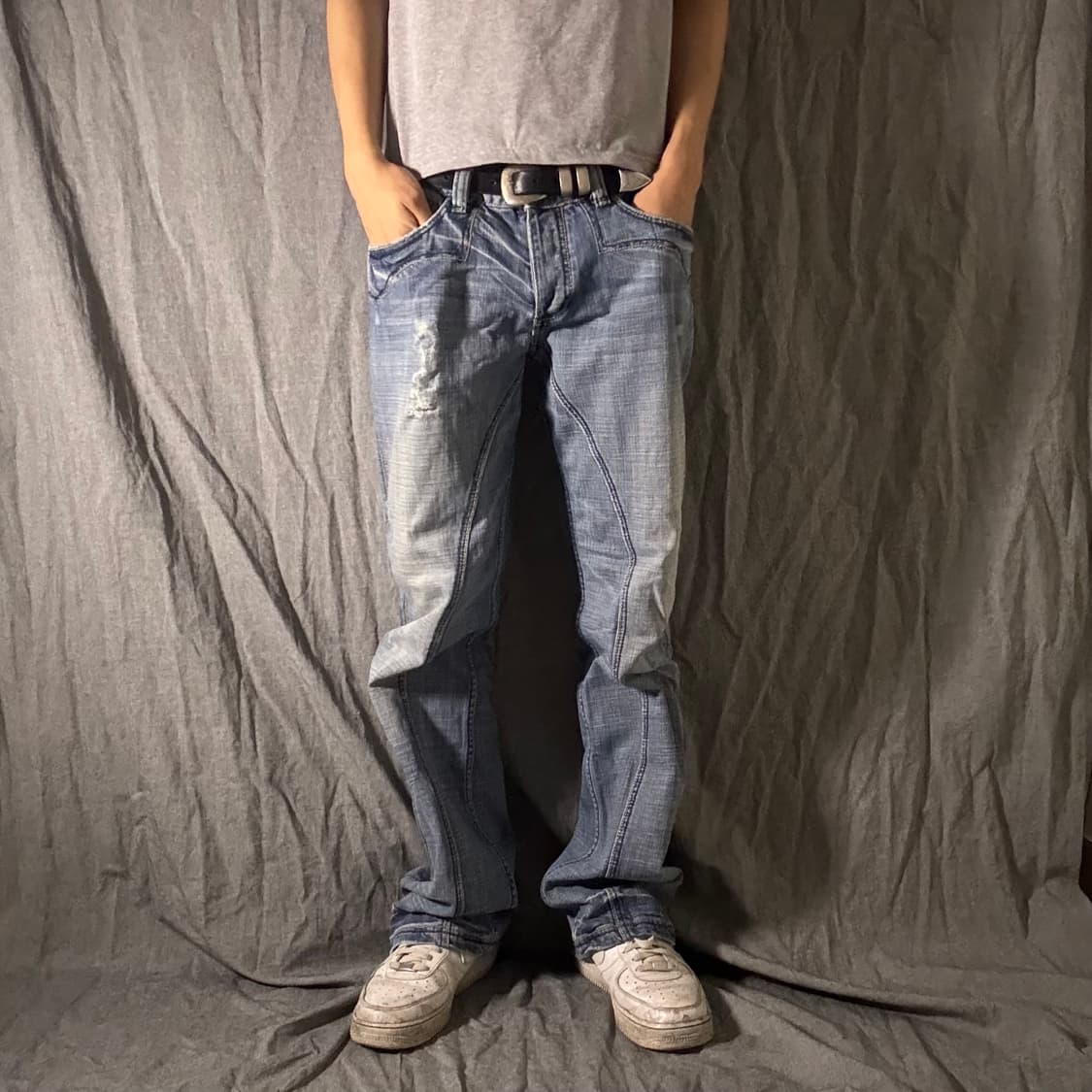 ANTIK DENIM 와이드 연청 데님 팬츠 상품이미지4