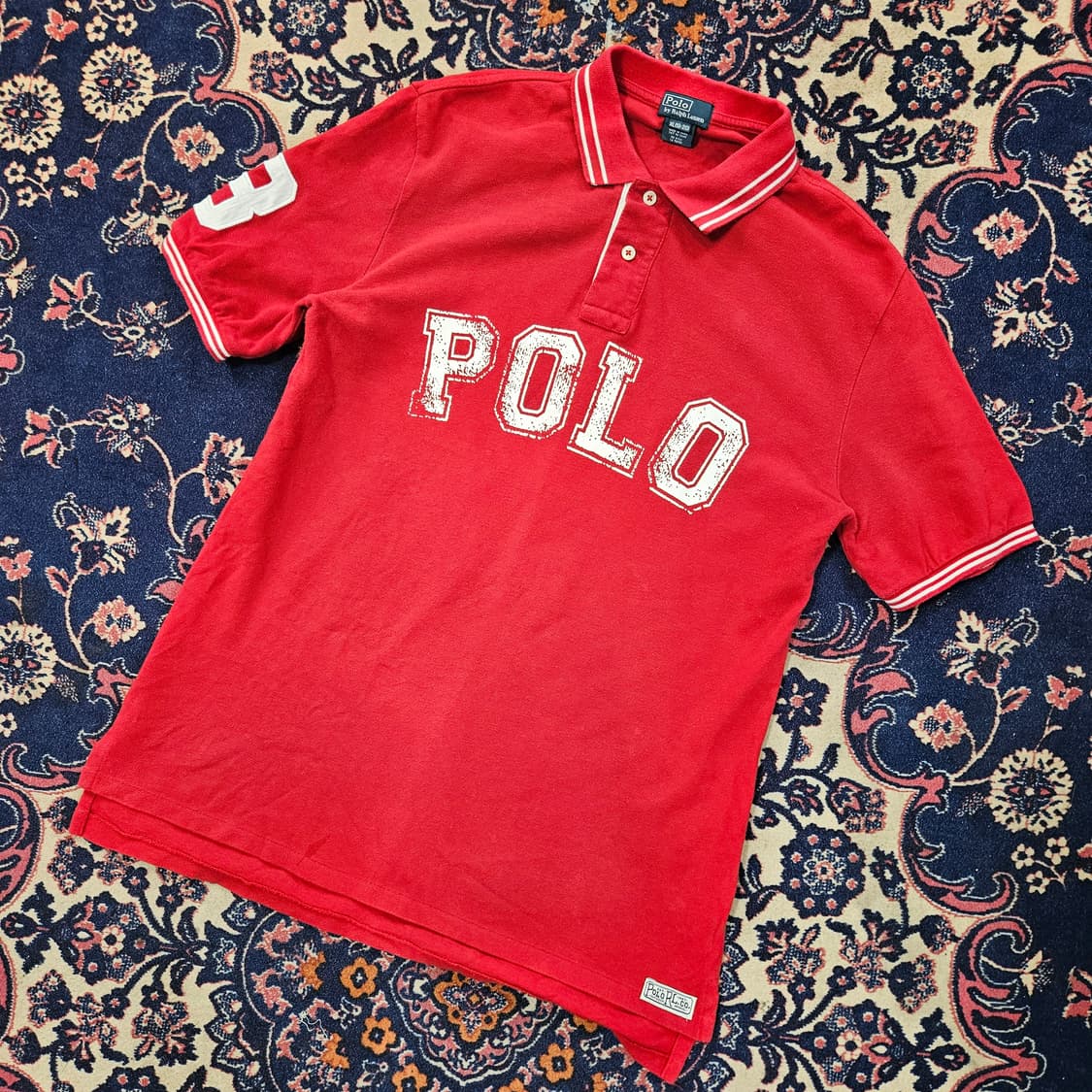 폴로랄프로렌 워싱로고 반팔 카라넥 티셔츠 
 상품이미지1