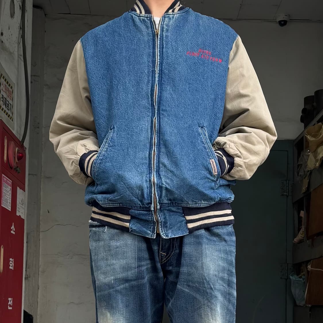 Dickies 데님 바시티자켓 상품이미지1