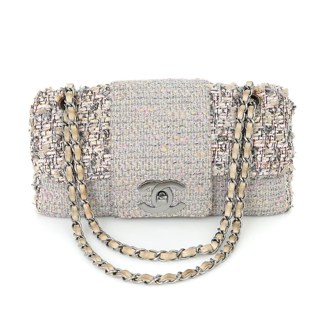 샤넬 판타지 트위드 체인 숄더백 CC 은장 플랩백 상품이미지5