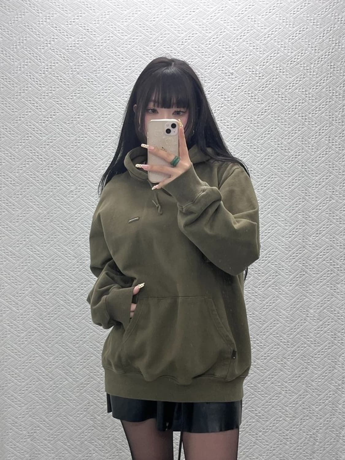 디스이즈네버댓 모던 캐주얼 빈티지 말차카키 후드티 L C09734 상품이미지2