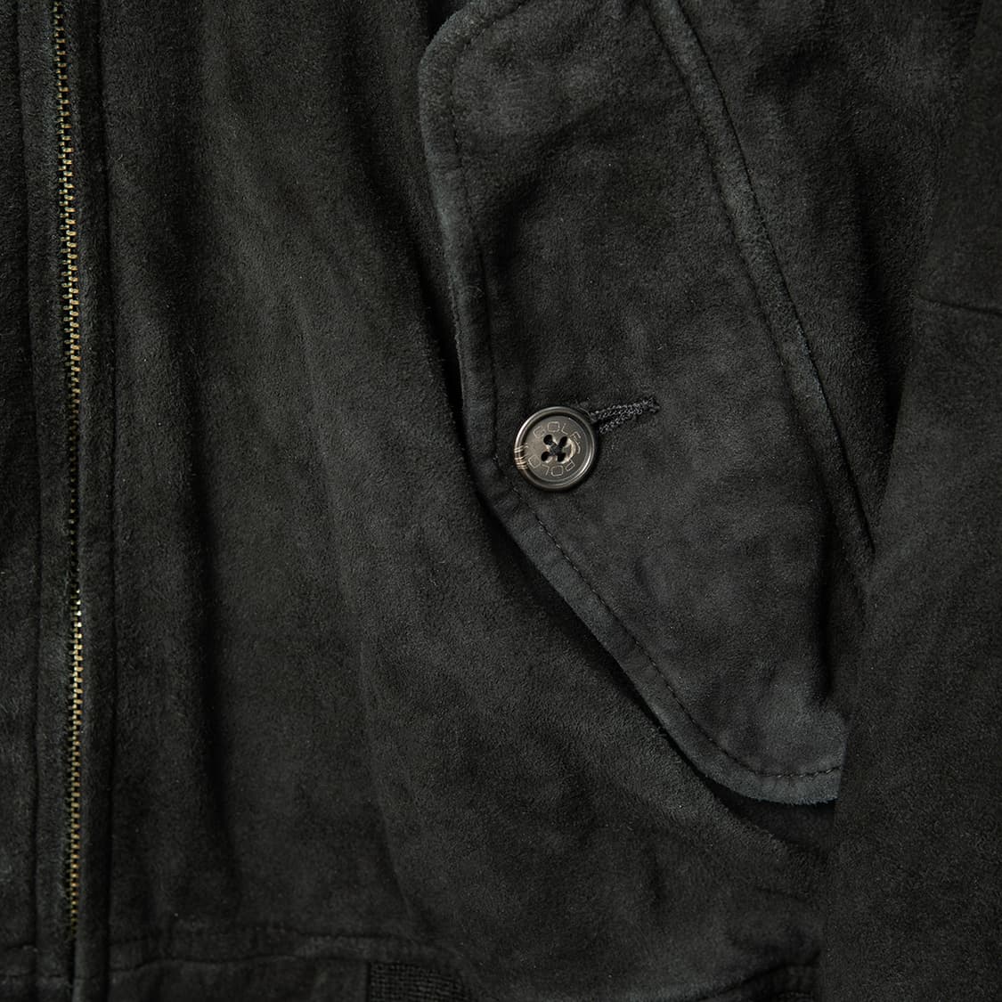 [M] 90s 폴로 랄프로렌 골프라인 스웨이드 헤링턴 자켓 블랙  상품이미지4