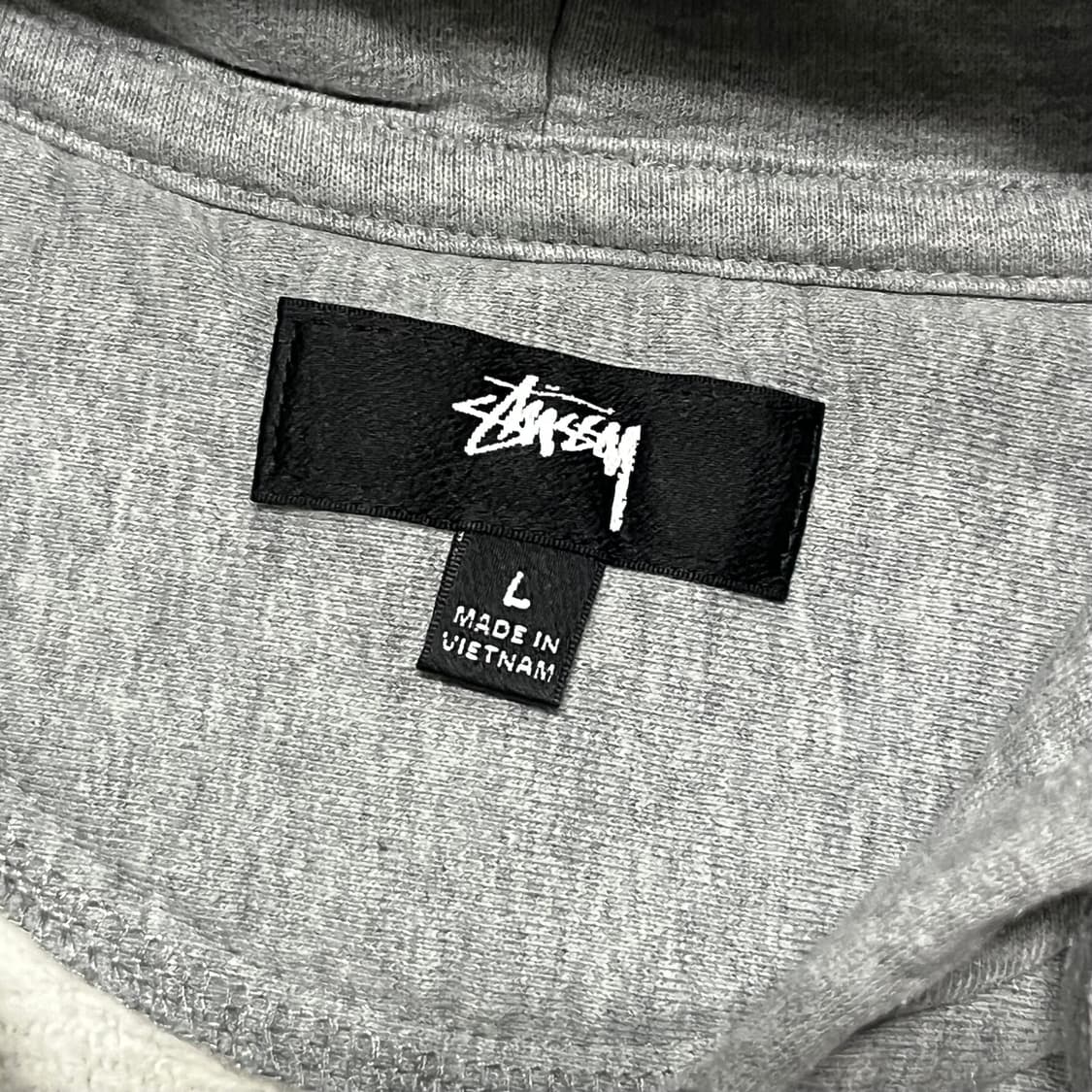 [L] 스투시 스탁 로고 집업 후드 그레이 헤더 상품이미지4