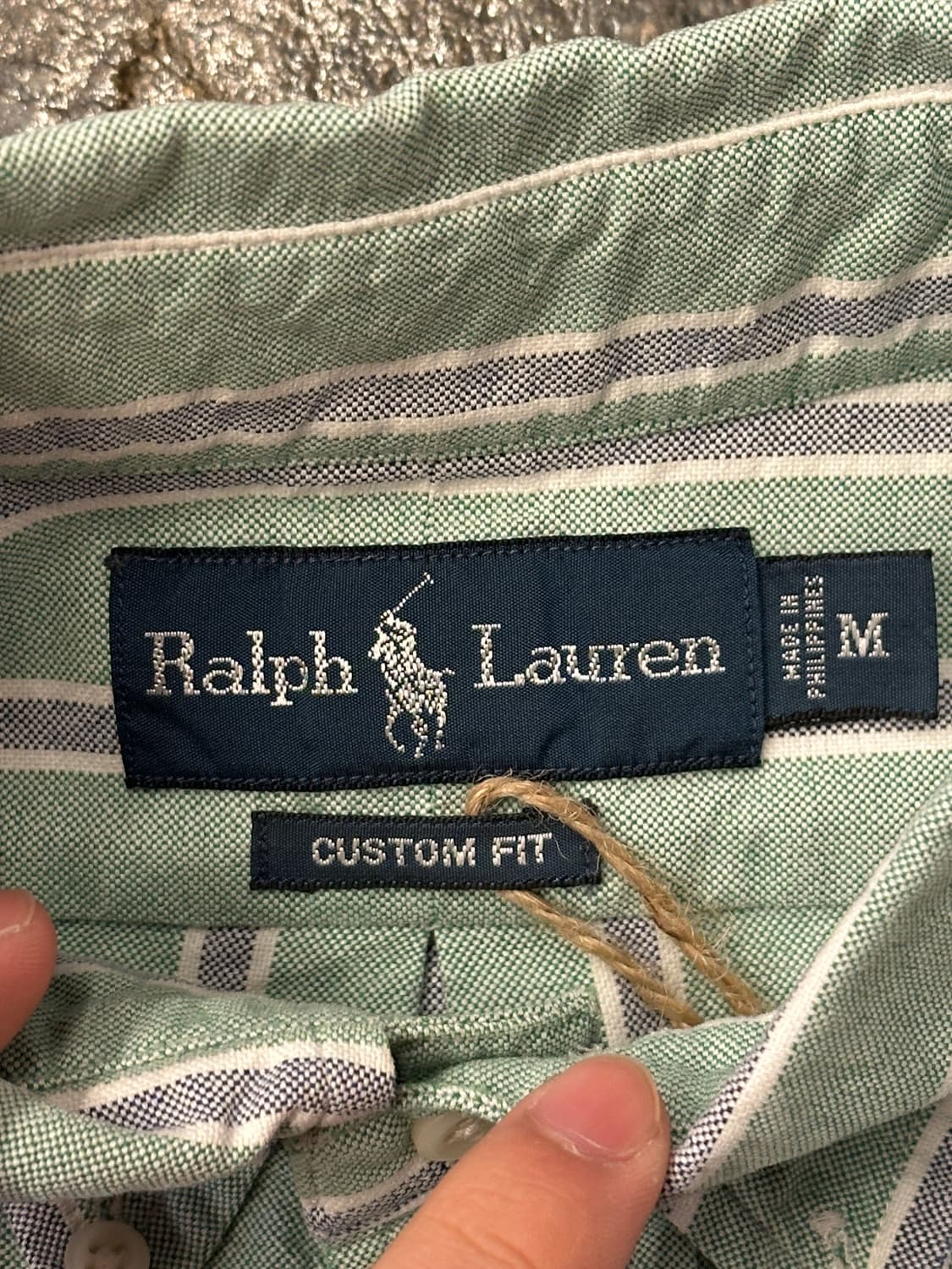 폴로 랄프로렌 스트라이프 셔츠 그린 M 상품이미지4