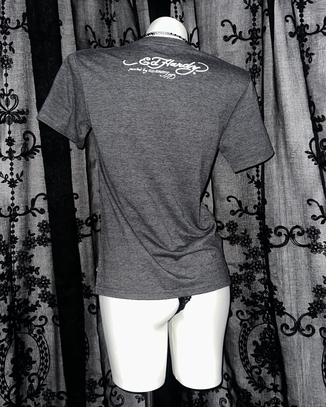 charcoal navy contrast raglan tee 상품이미지3