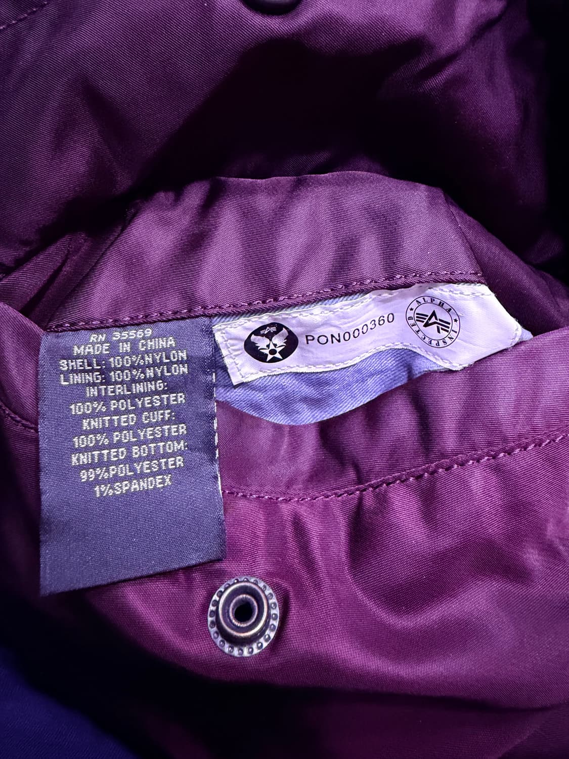 알파인더스트리 MA-1 마룬 항공점퍼 버건디 XL 상품이미지10