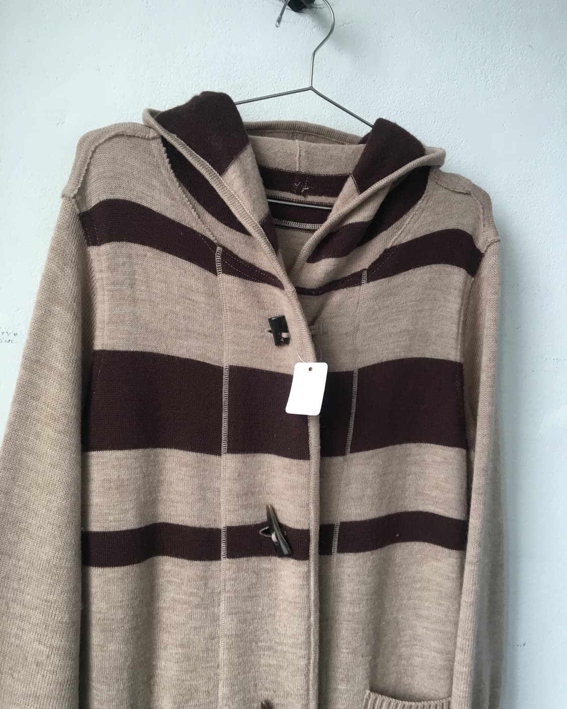 Stripe pattern point hood coat 상품이미지5