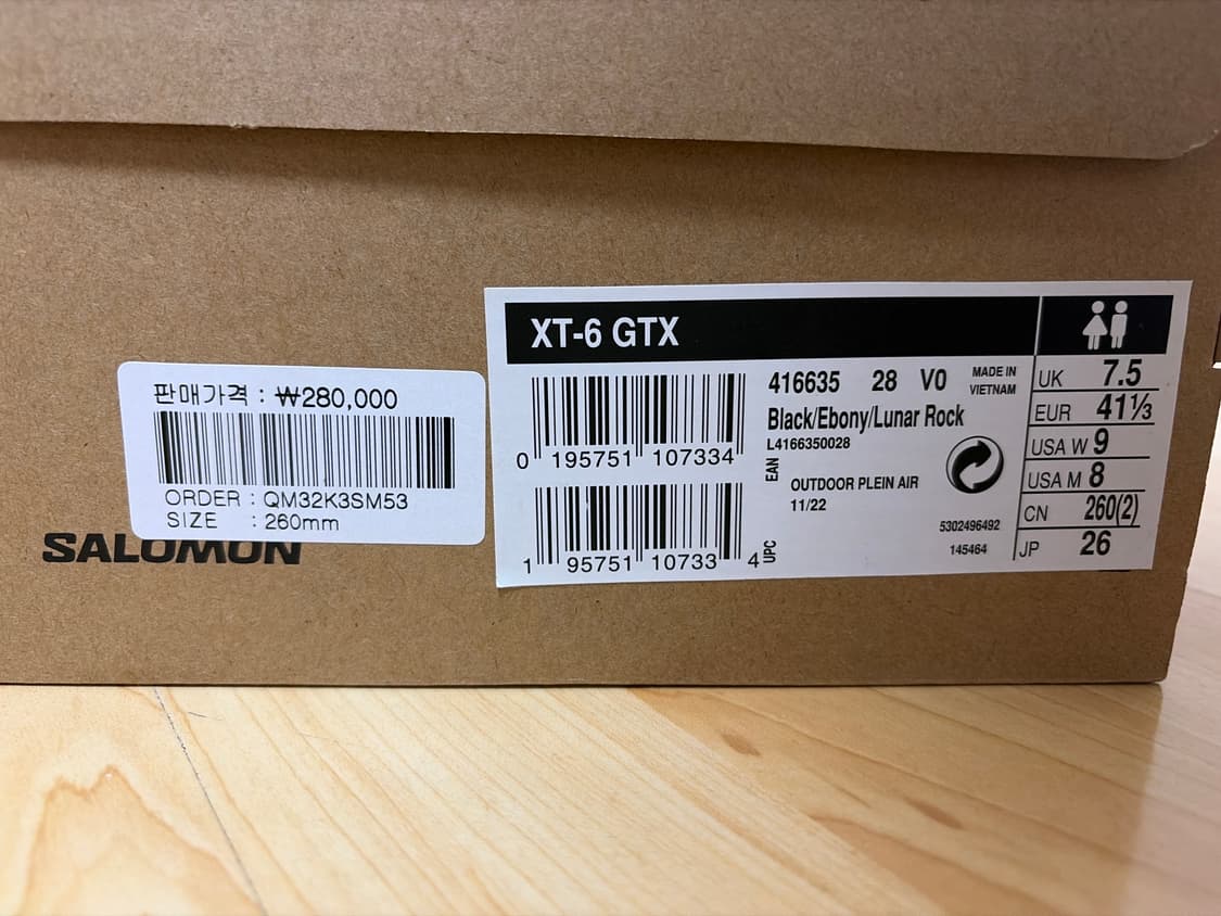 (260) 살로몬 XT-6 GTX 에보니 고어텍스 salomon 상품이미지10