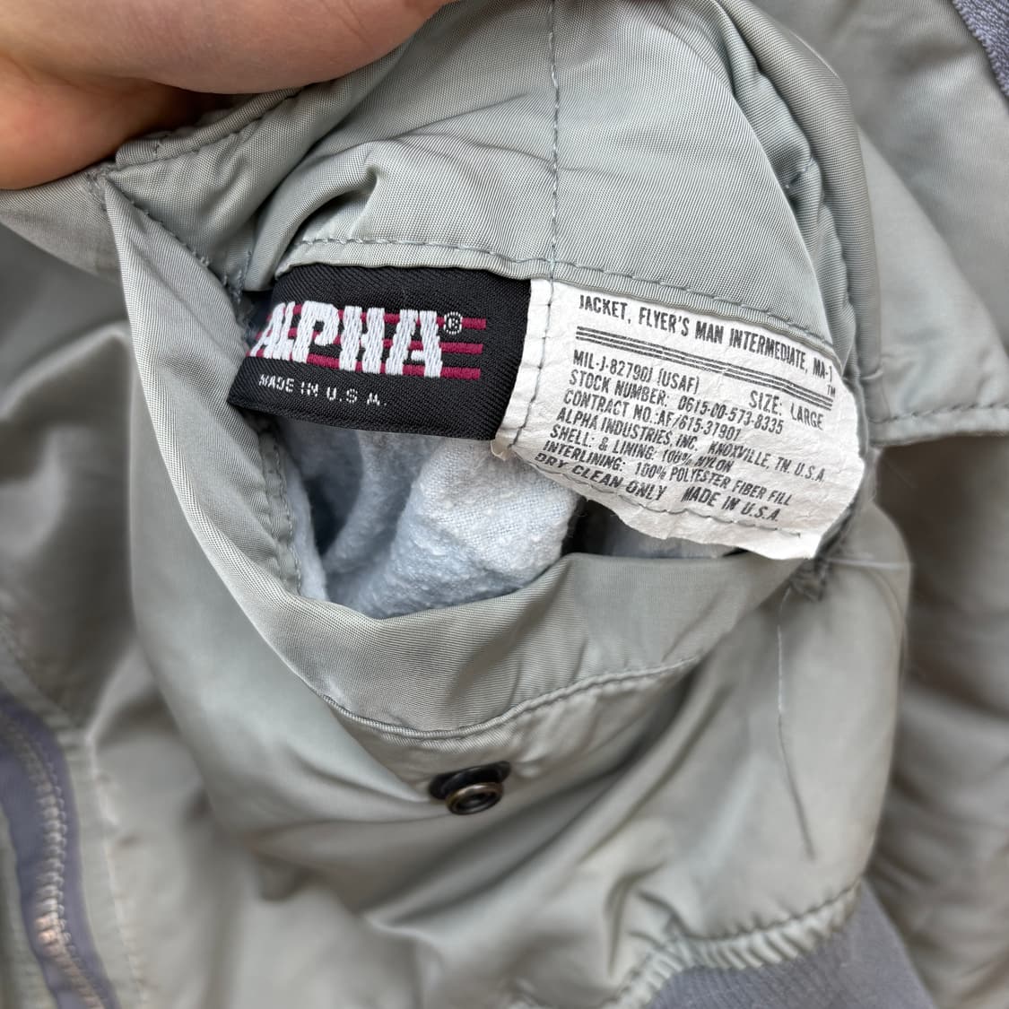 Alpha 90s 알파 made in usa MA-1 자켓 상품이미지10