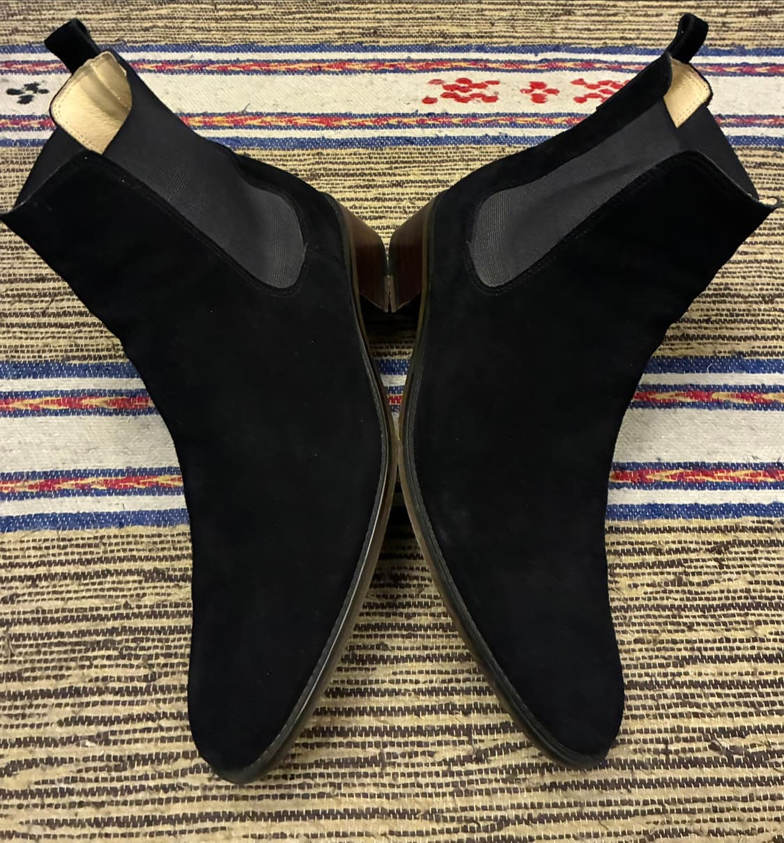 (255~260)피렌체 아뜨리에 소가죽 스웨이드 첼시부츠 블랙 상품이미지5