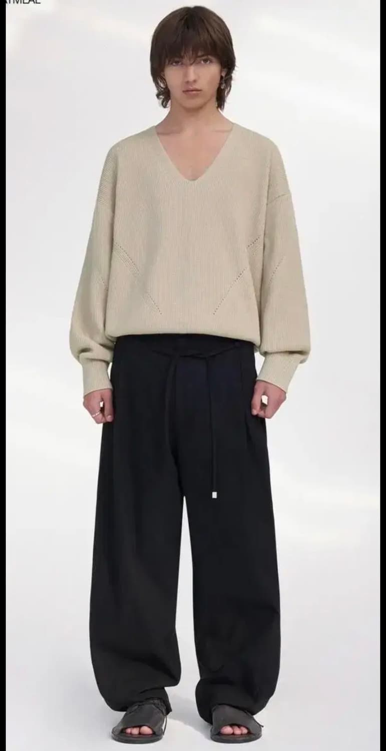 [미착용 새상품] 엘무드 딥브이넥 니트 베이지 44사이즈 상품이미지3