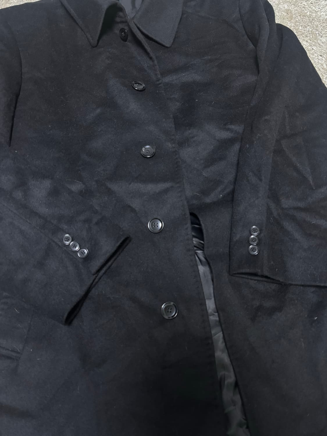 일본판 캐시미어혼방 검정코트 사이즈 110-115 상품이미지2