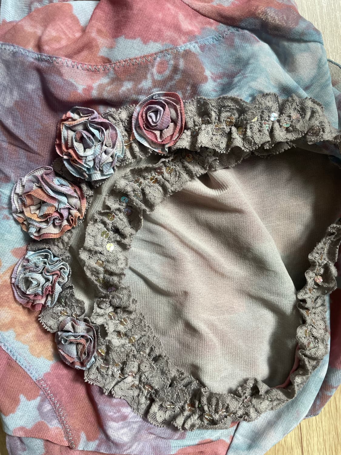 Flower mesh long sleeve top  상품이미지4