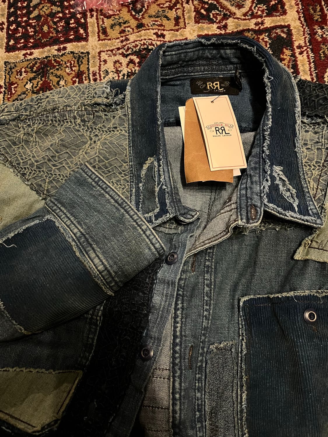 RRL 인디고 데님 패치워크 셔츠 새제품 상품이미지5