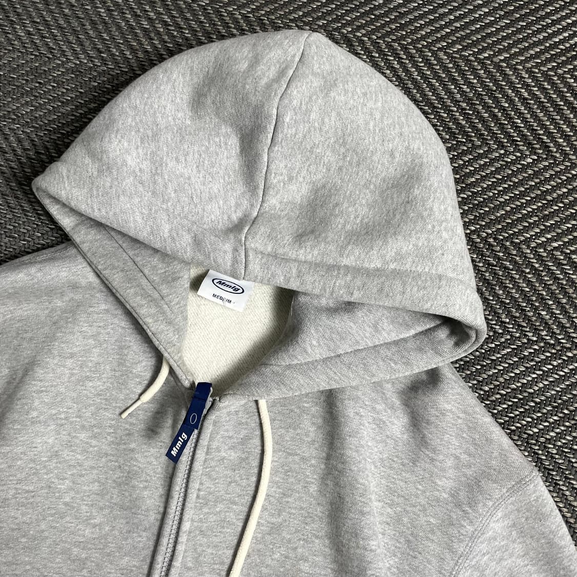 Mmlg 자수로고 박시핏 후드 집업 그레이y 5011 상품이미지5