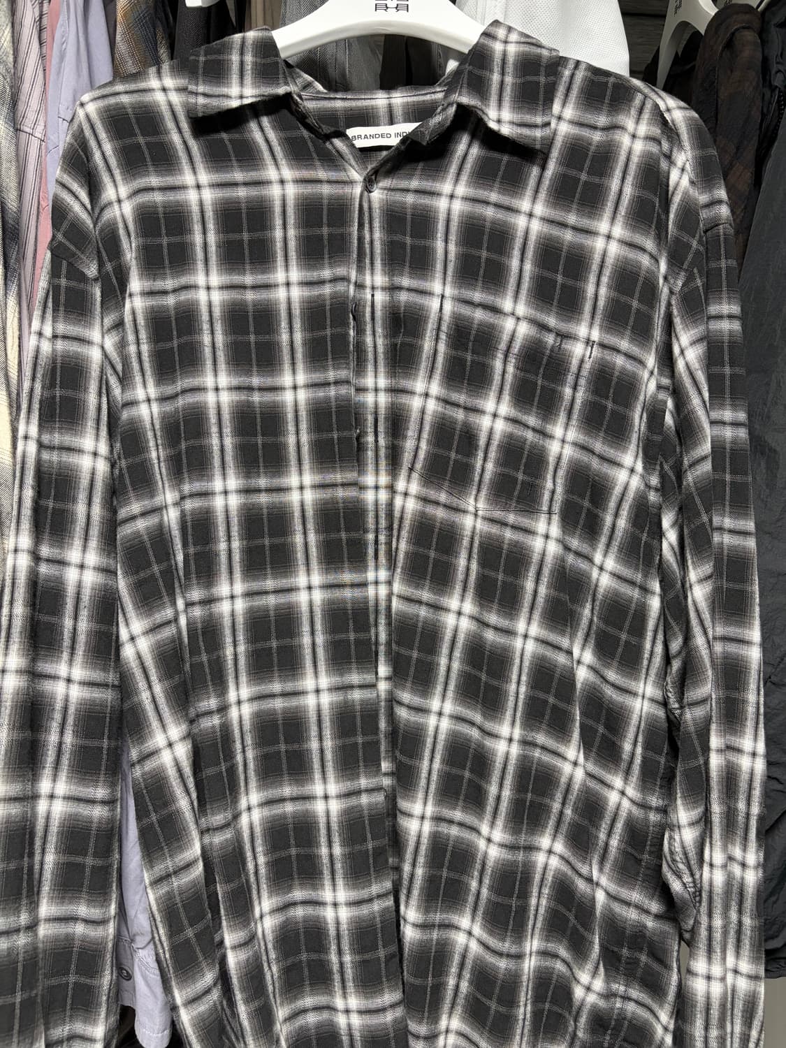 브랜디드 올데이 체크셔츠 블랙xl 상품이미지2