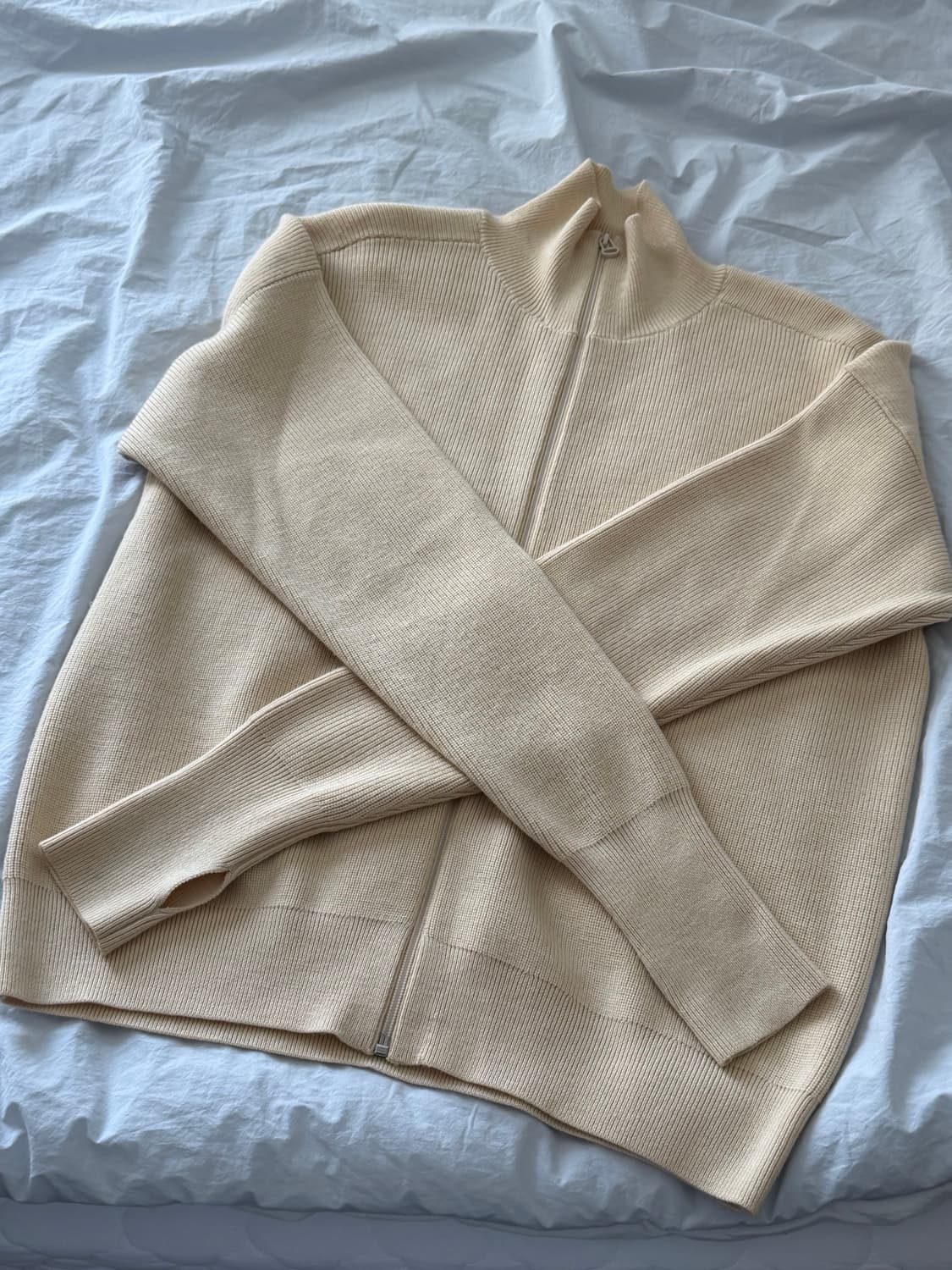 유니클로U메리노블렌드립풀짚스웨터 내츄럴 443495 상품이미지2