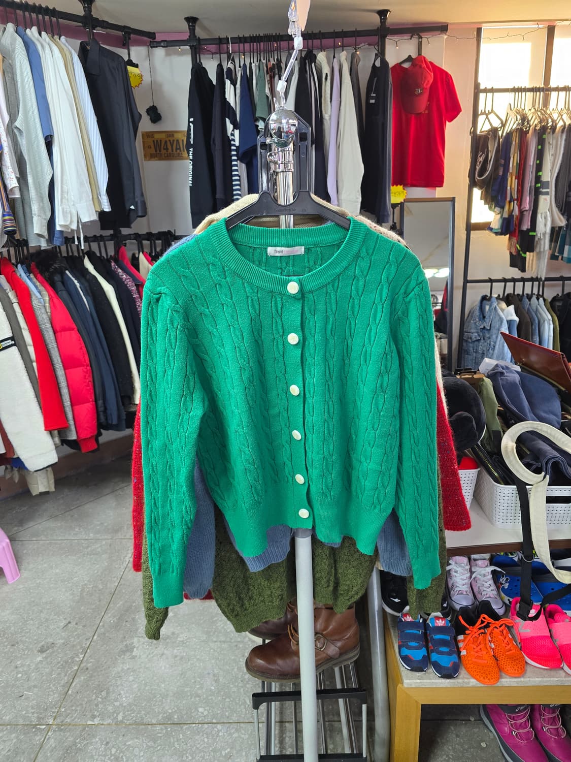 트렌드콜렉션 그린 꽈배기 가디건 (1349) 상품이미지1