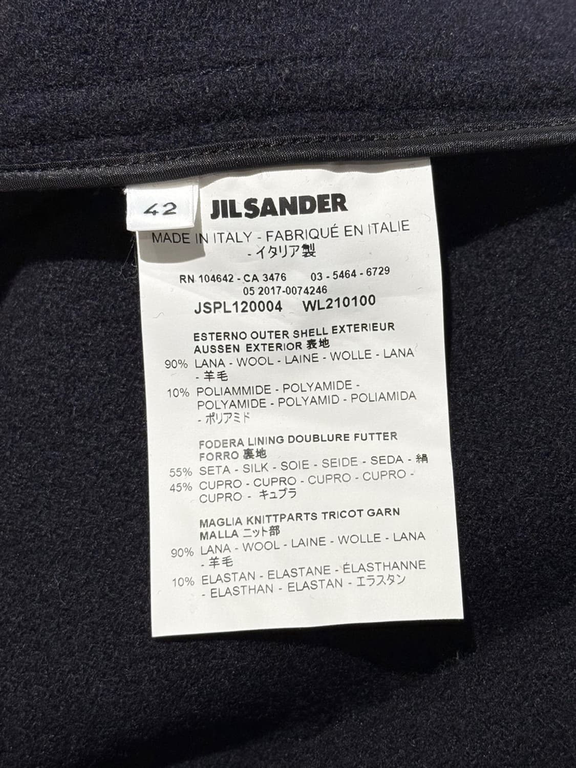 질샌더 네이비 히든버튼 도하 코트  상품이미지8