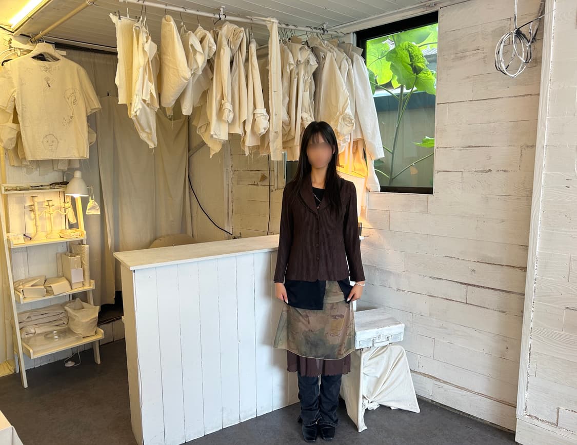 Vintage 브라운 플리츠 자켓 상품이미지1