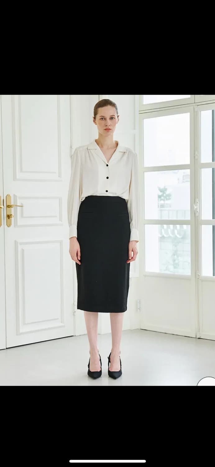 누브 셔링 노치드 블라우스 - 아이보리 상품이미지5