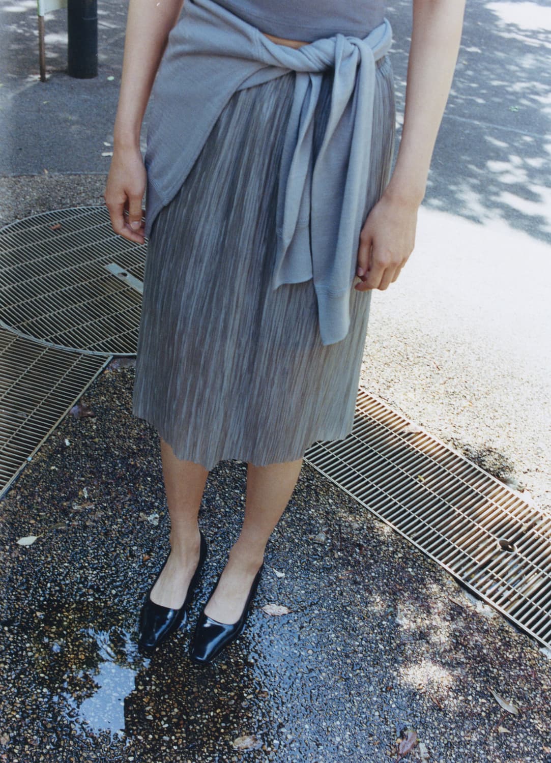 LFM Accord Crease Midi Skirt / Gray 상품이미지4