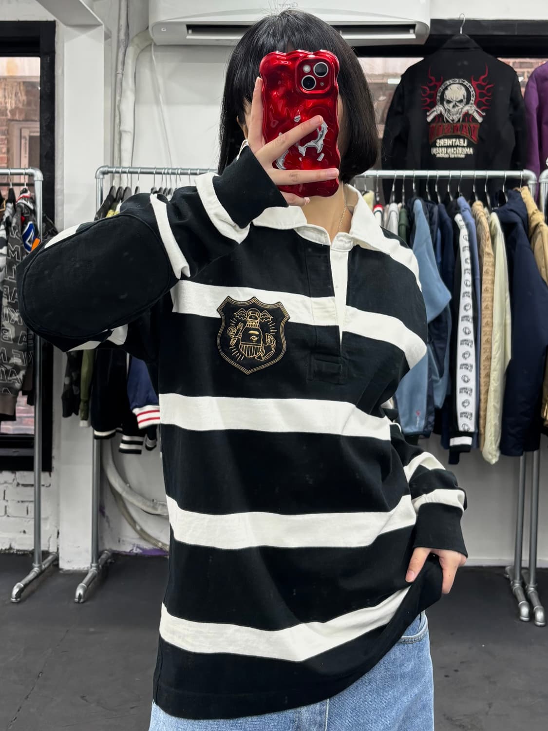 베이프 스트라이프 럭비 롱슬리브 상품이미지1