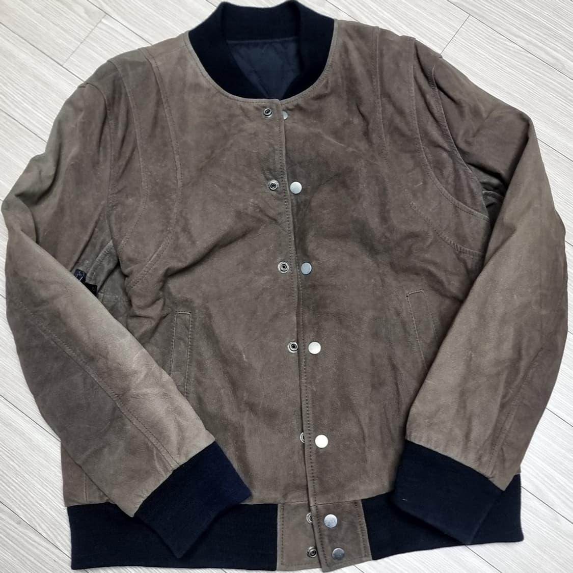 발망 브라운 스웨이드 누벅 가죽봄버 자켓(100-105) 상품이미지1