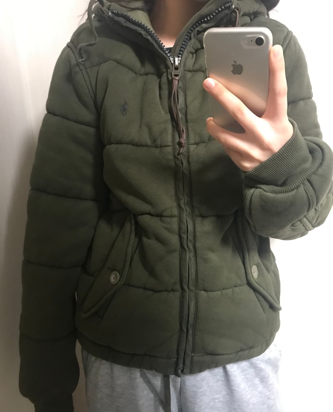 레어 2000s 빈티지 폴로 카키 워싱 패딩 상품이미지1