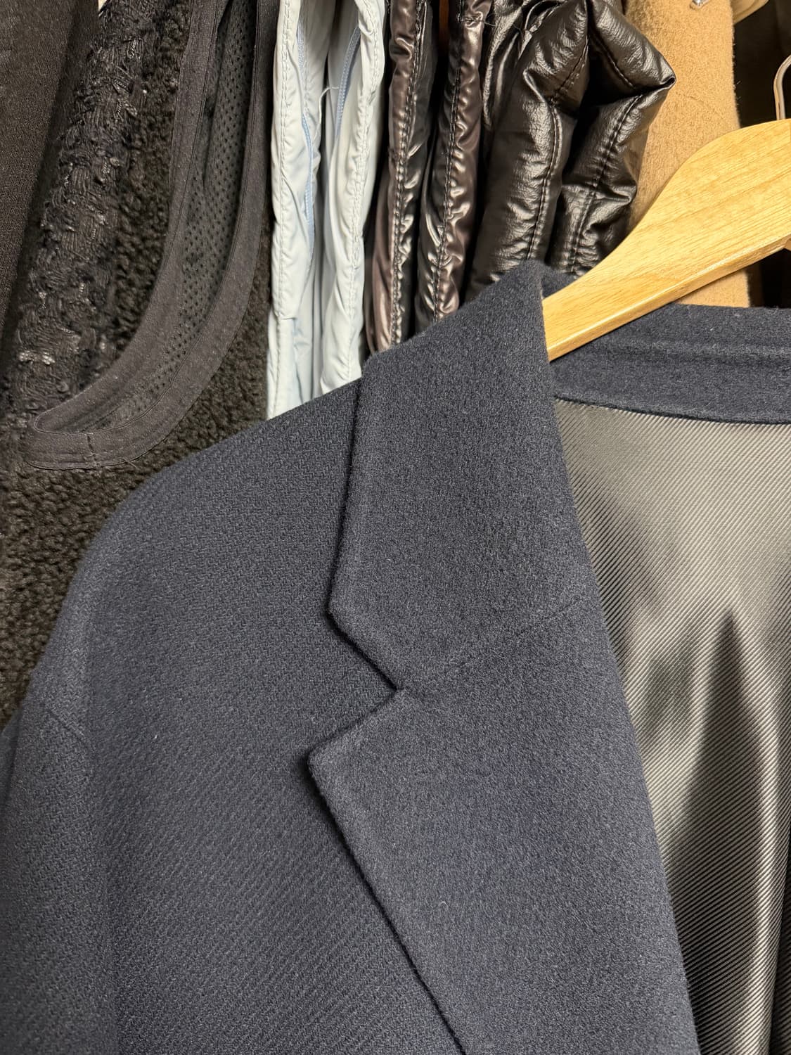 [48] 솔리드옴므 캐시미어혼방 더블 울자켓 네이비 상품이미지3