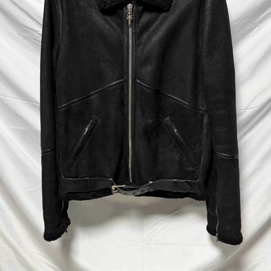 1450판매/S+급 크롬하츠 무스탕 자켓 블랙 상품이미지3