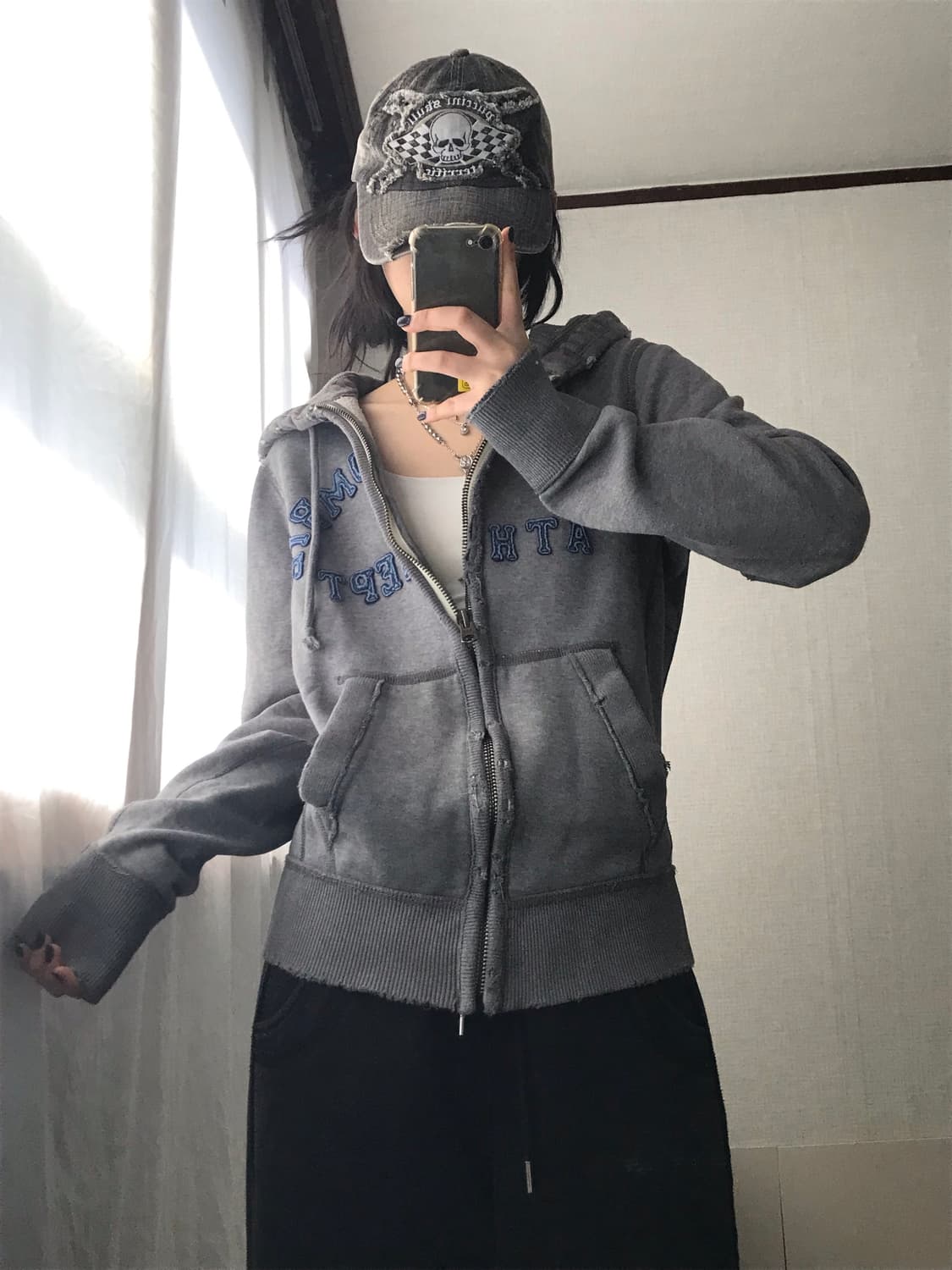 아베크롬비 그레이 데님로고 후드집업 상품이미지7