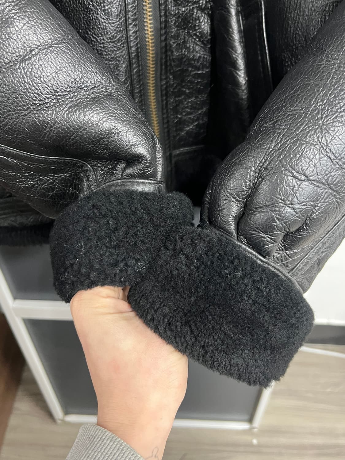 90s 오리지널 Type B-3 밀리터리 양가죽 무스탕 점퍼 상품이미지4