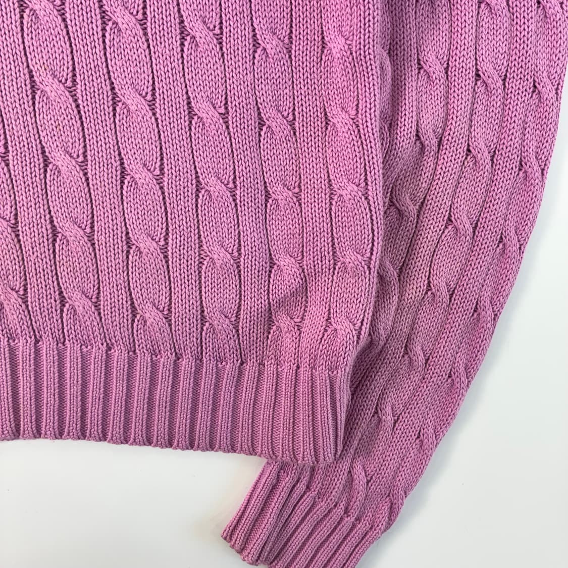 Polo  랄프로렌 자수 코튼 라벤더 꽈배기 니트  상품이미지4