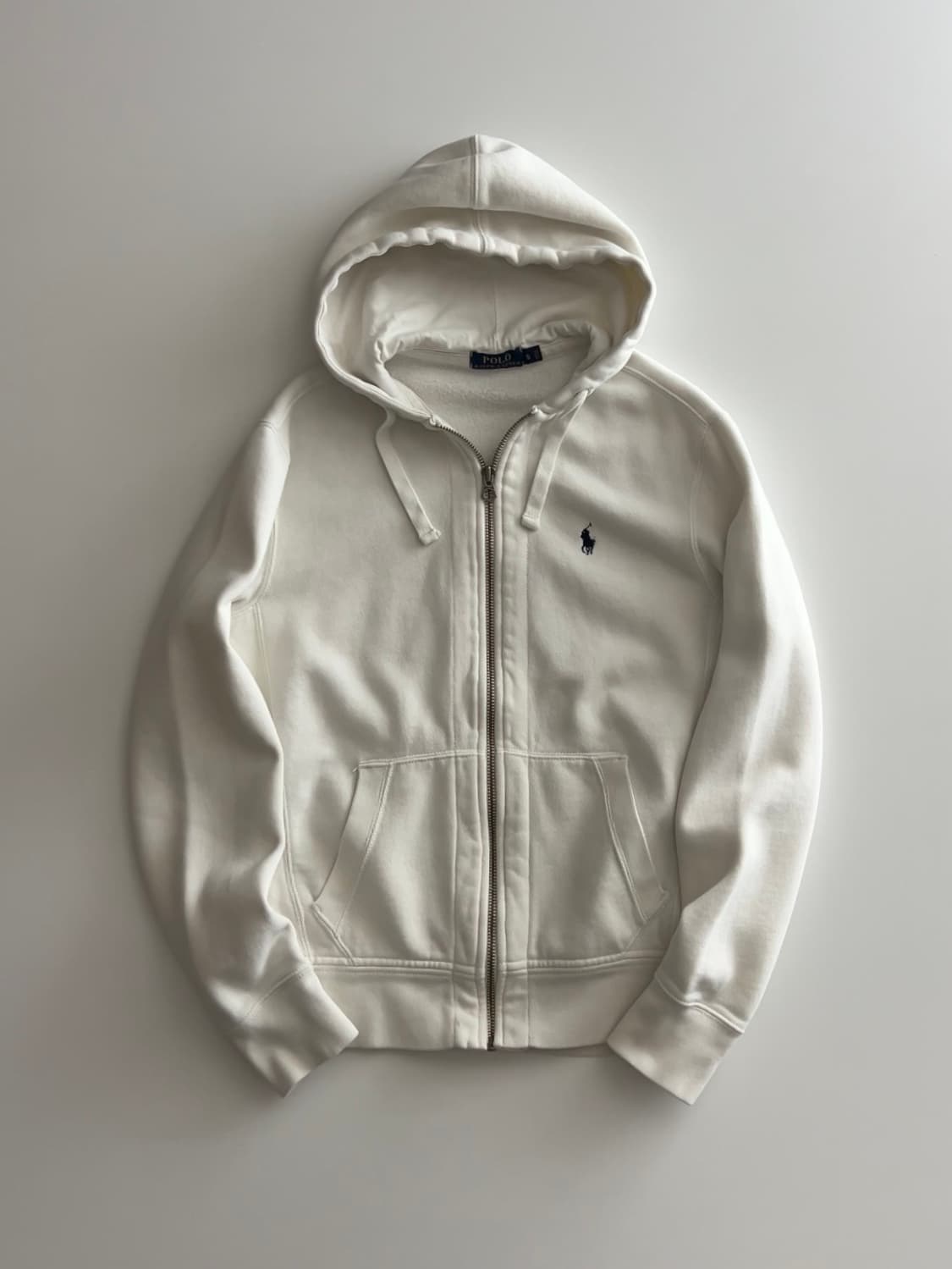 폴로 랄프로렌 화이트 후드 집업 S 상품이미지1