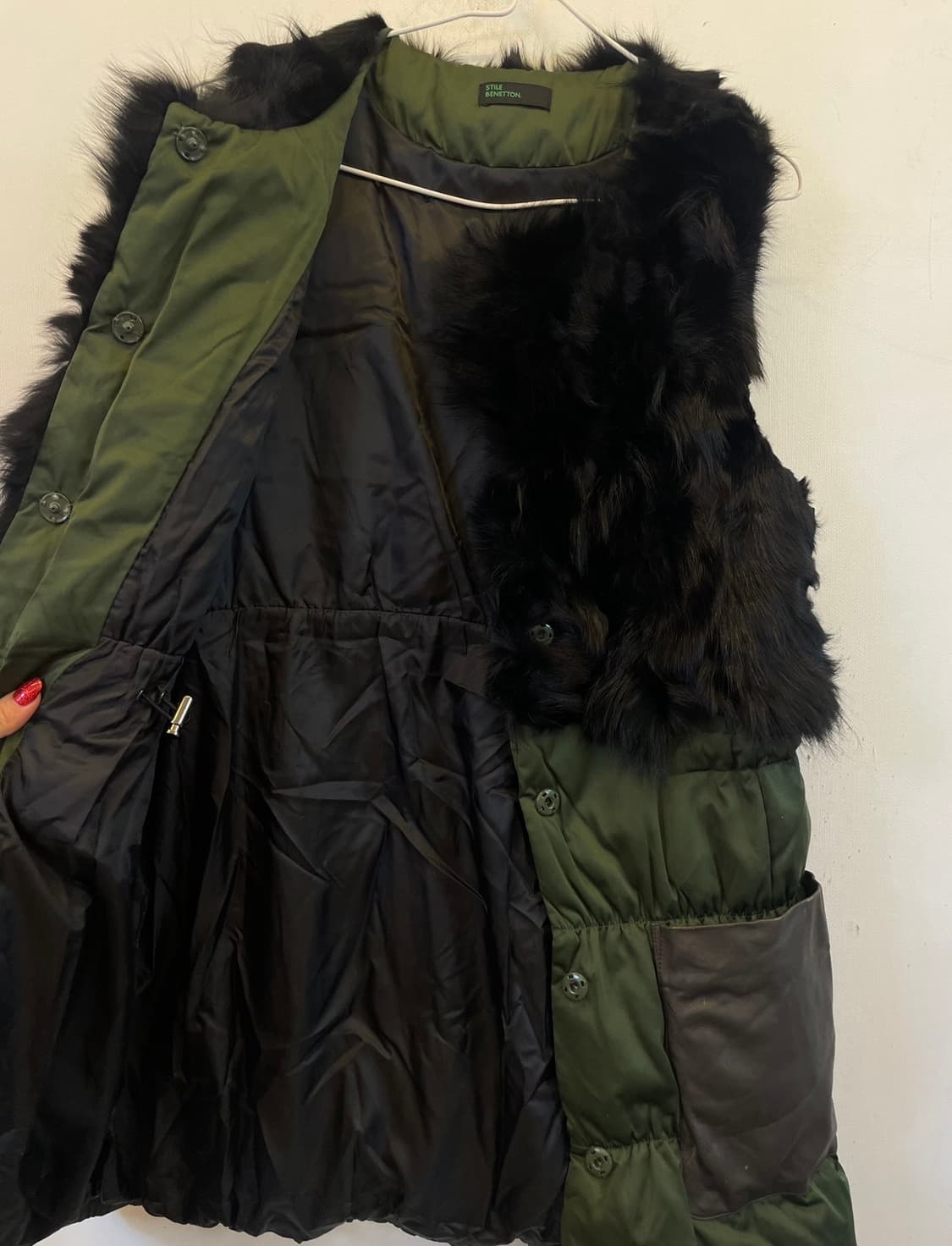 베네통 폭스퍼 양가죽 오리털패딩조끼:) 롱조끼베스트 덕다운 여우털조끼패딩 상품이미지2