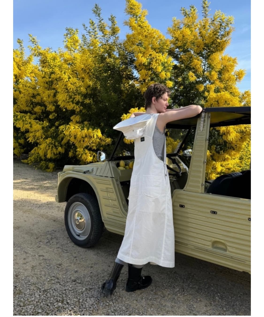 더바넷 아이보리 코튼 가드너 오버롤 드레스(원피스) 상품이미지4