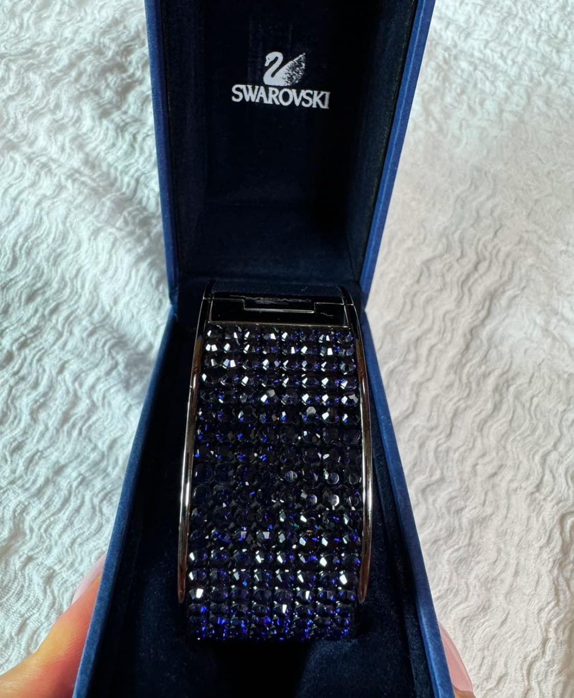 Swarovski 스와로브스키 네이비 레더 크리스탈 뱅글 팔찌  상품이미지2