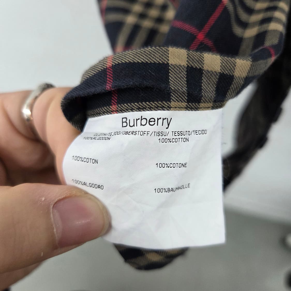 버버리 체크 긴팔 셔츠 남L 상품이미지5