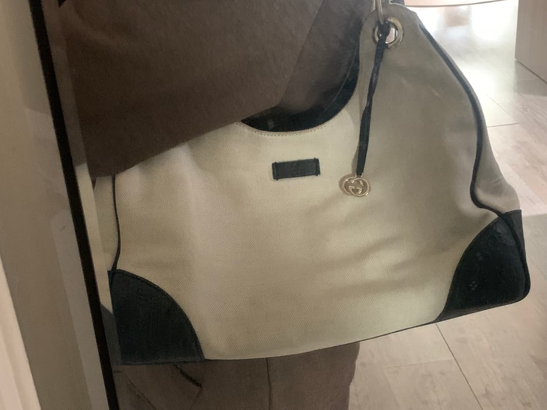 구찌 GUCCI 캔버스 숄더백 아이보리 블랙 상품이미지3