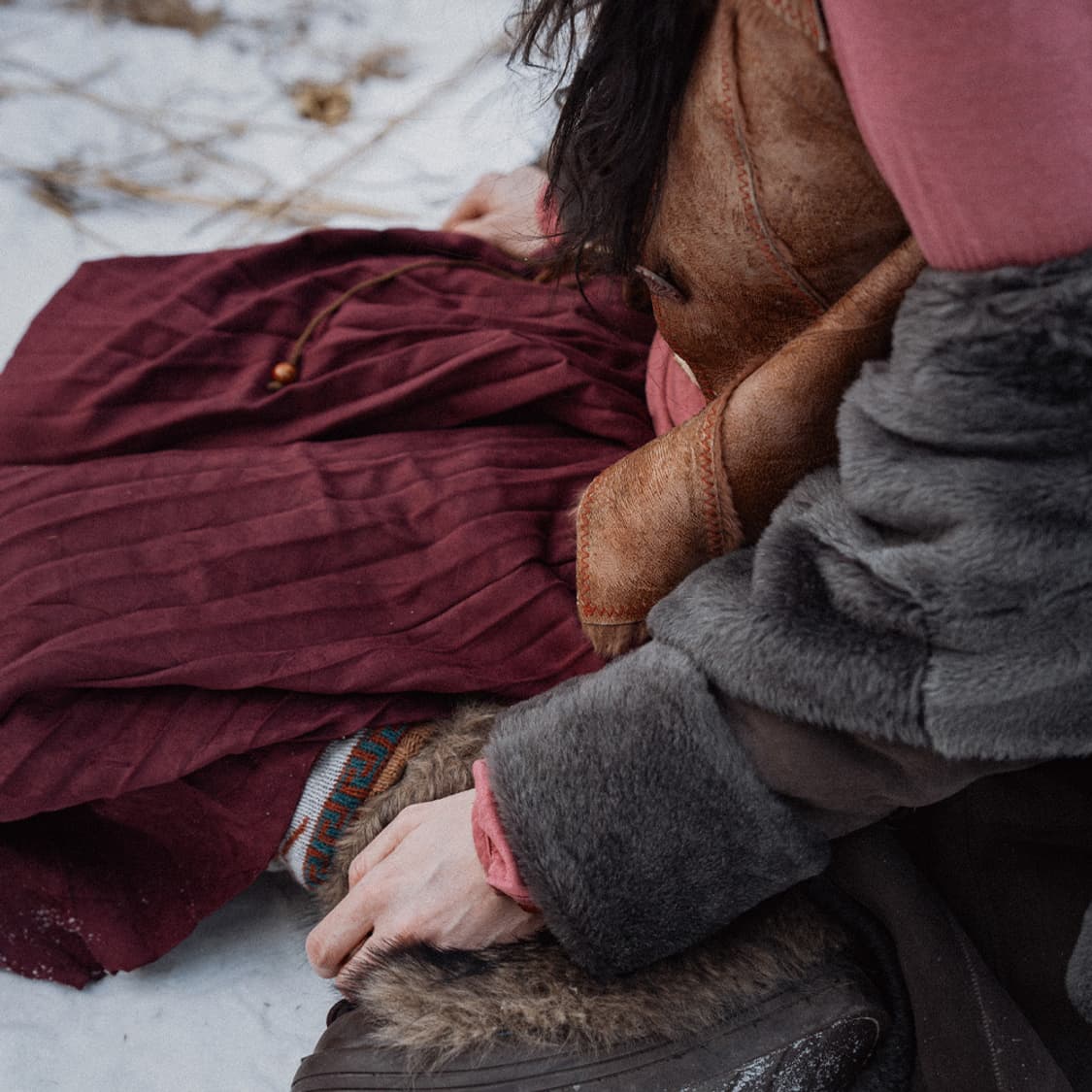 보르도 초원 바람 스커트 상품이미지3