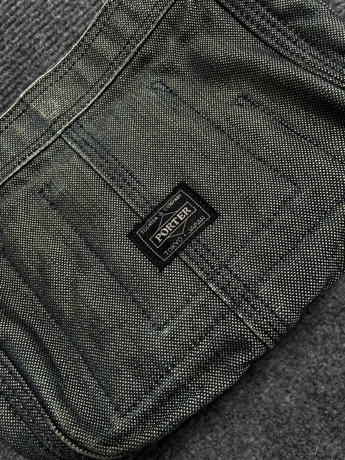 포터 다크그린 데님 숄더백 상품이미지2