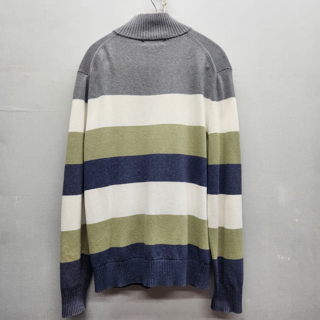 헤지스 멀티컬러 스트라이프 반집업 니트 M(남여공용) 상품이미지3