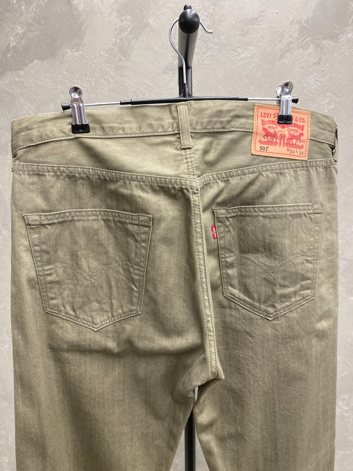 [34] Levi's 501 리바이스 올리브 그린 레귤러 핏 팬츠 상품이미지2