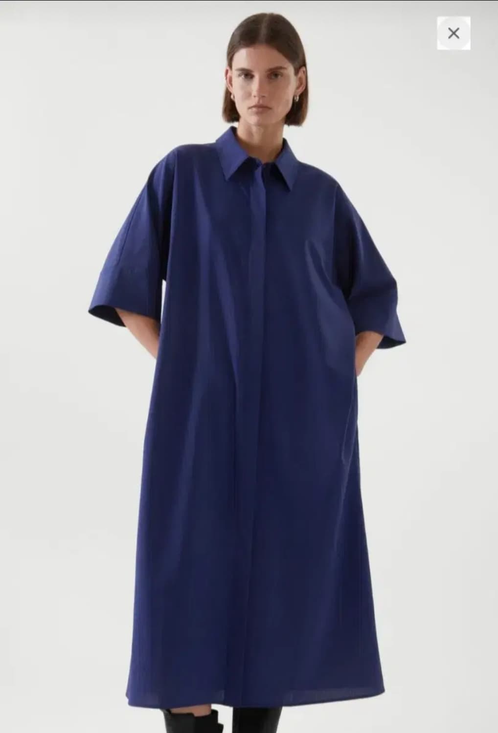 코스 셔츠형 오버핏 원피스 프리사이즈 상품이미지1