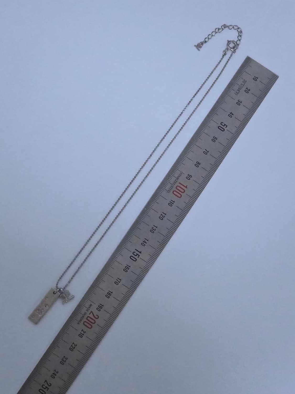 실버 꾸레쥬 목걸이 핑크큐빅 상품이미지3