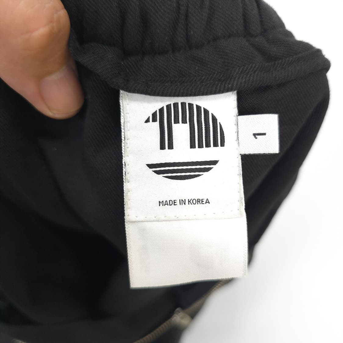 남성 T Fabric 블랙 와이드 슬랙스 팬츠 L 상품이미지7