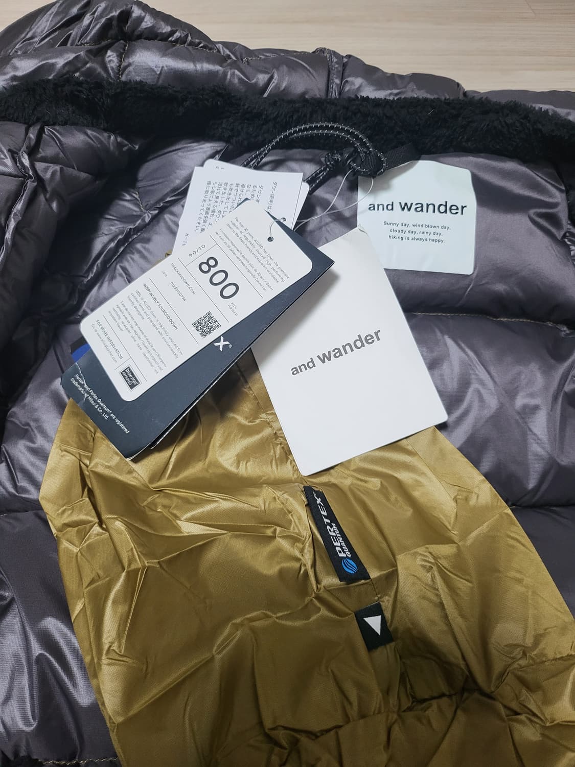 (새상품)and wander 앤드원더 다이아몬드 퀄팅 경량 다운 패딩 상품이미지6