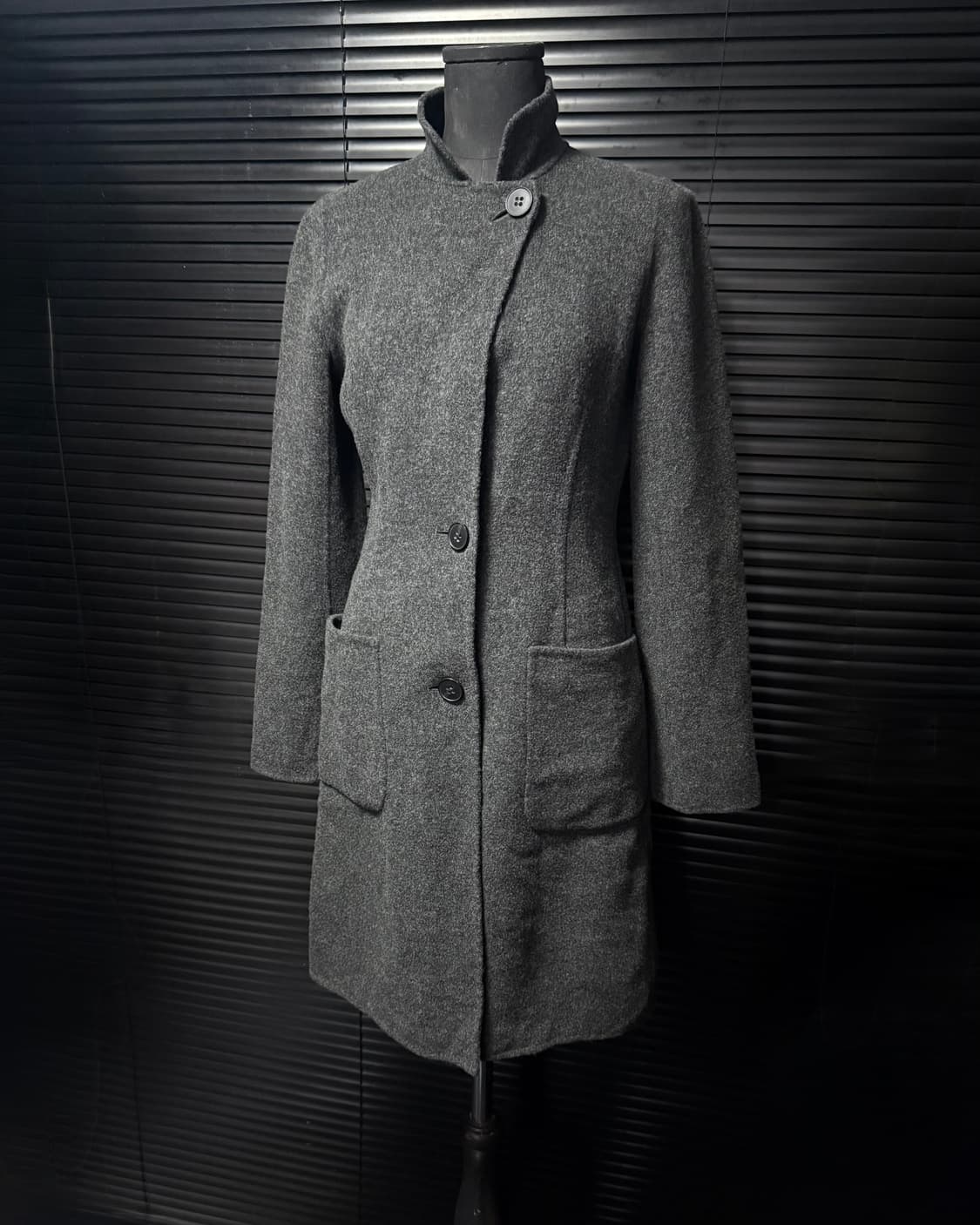 Theory 띠어리 울 코트 2버튼 차콜 S 하이넥 락시크 펑크 일본 상품이미지1