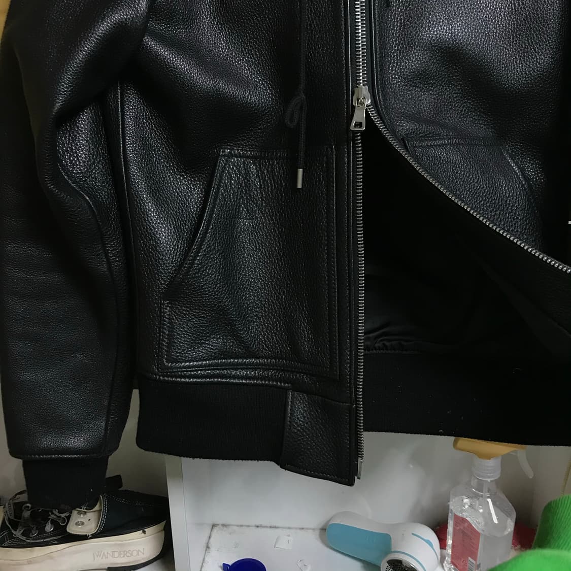 노앙 통가죽 레더 투웨이 후드자켓 상품이미지7